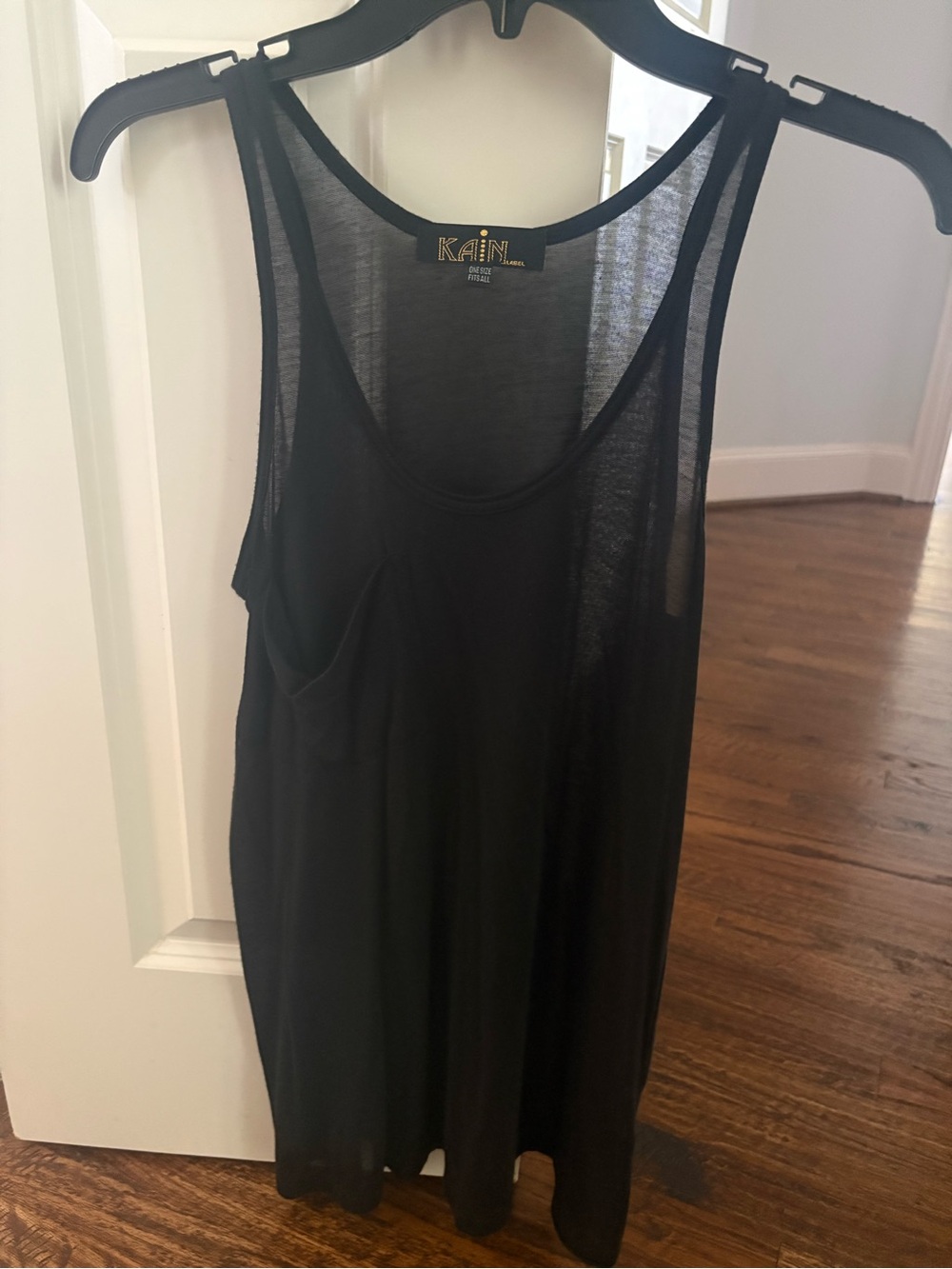 Kain Black Sheer Scoop Neck Tank Top
